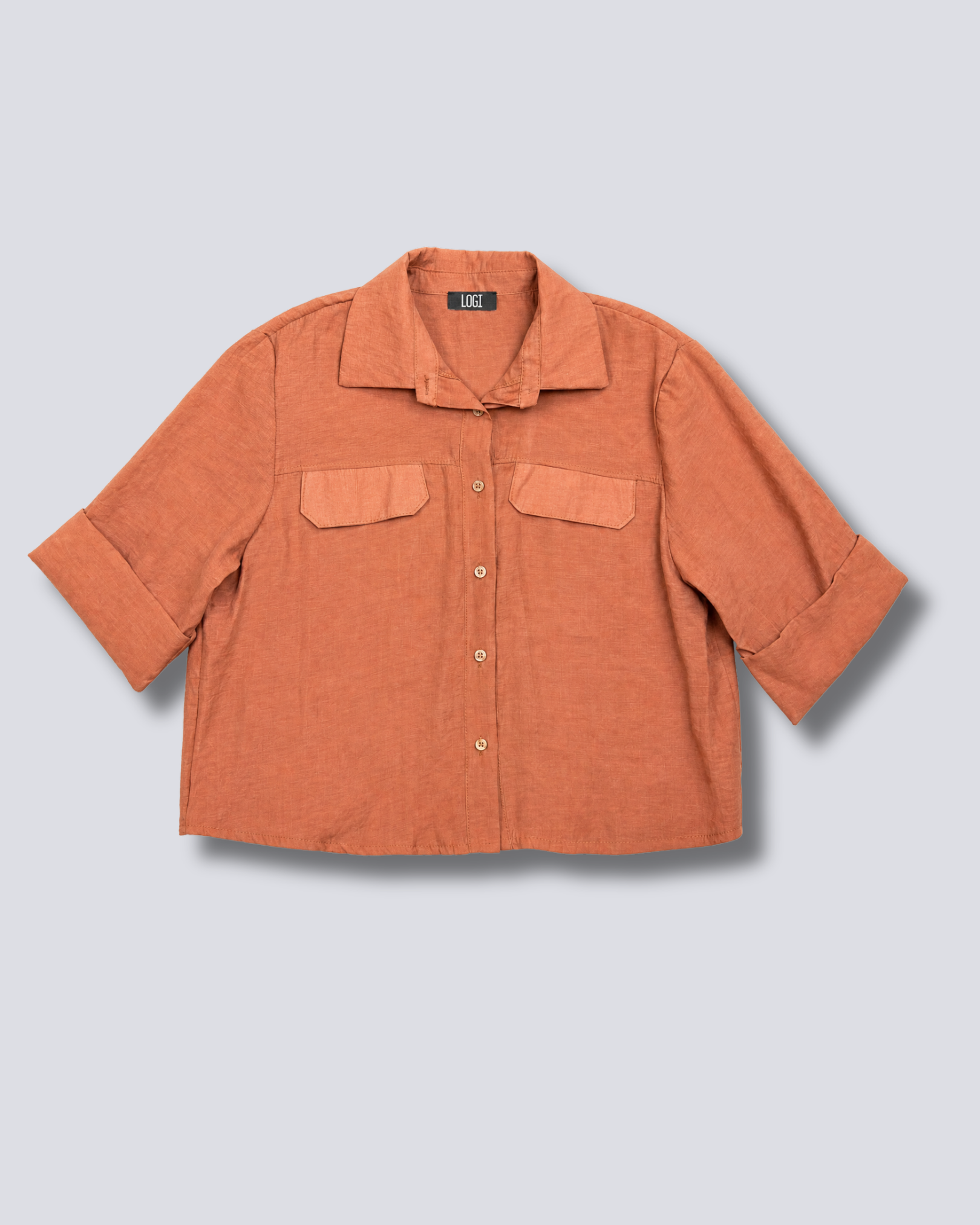 CAMICIA CROP TASCHE FINTE