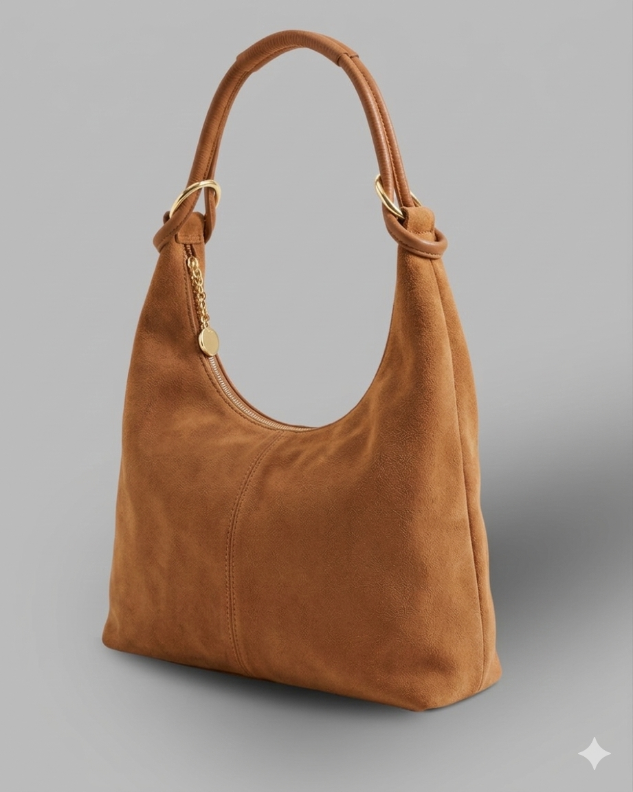 BORSA TONDA ANELLI IN DAINETTO