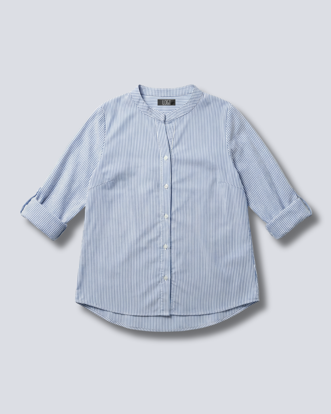 CAMICIA COLLO COREANA A RIGHE