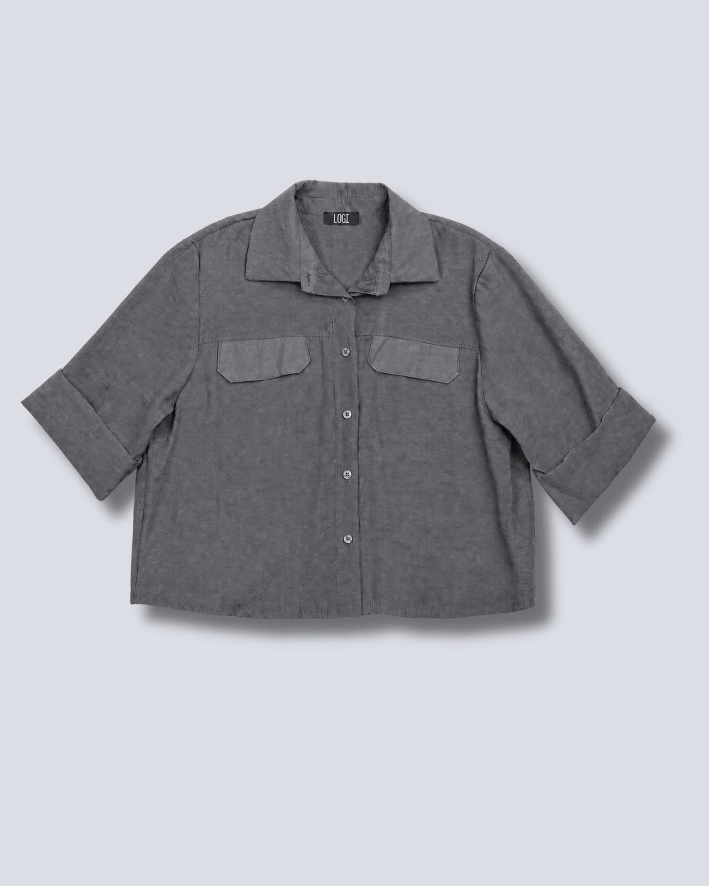 CAMICIA CROP TASCHE FINTE