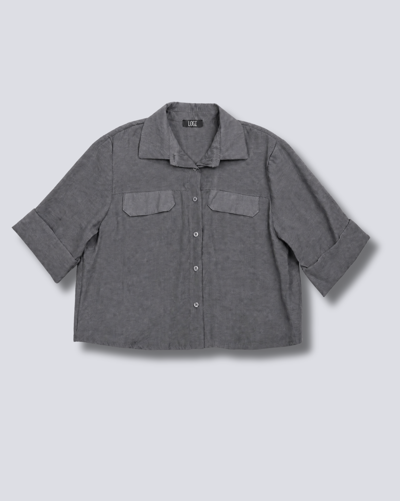 CAMICIA CROP TASCHE FINTE