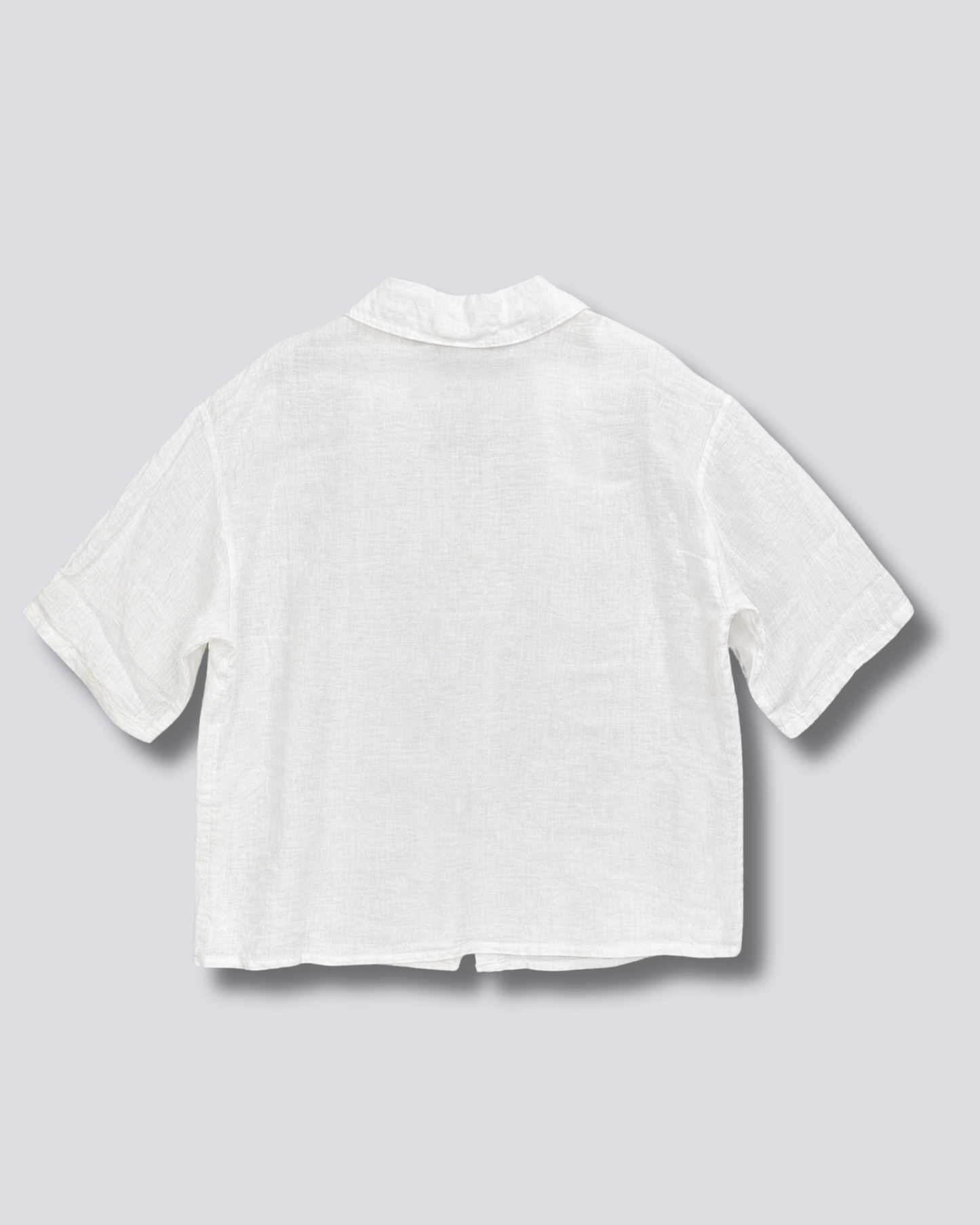 CAMICIA IN LINO OVER MANICA CORTA