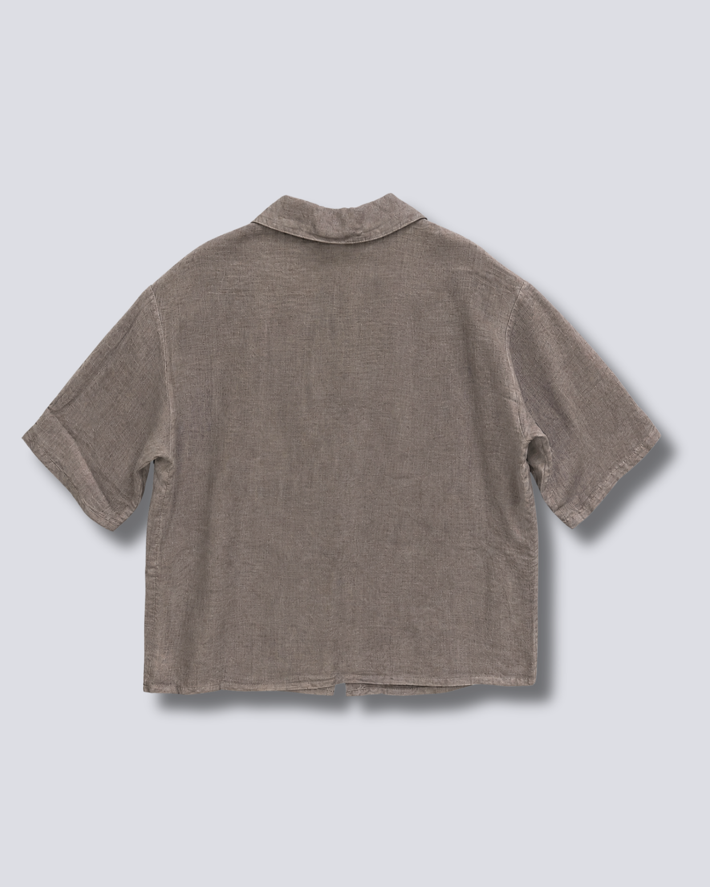 CAMICIA IN LINO OVER MANICA CORTA