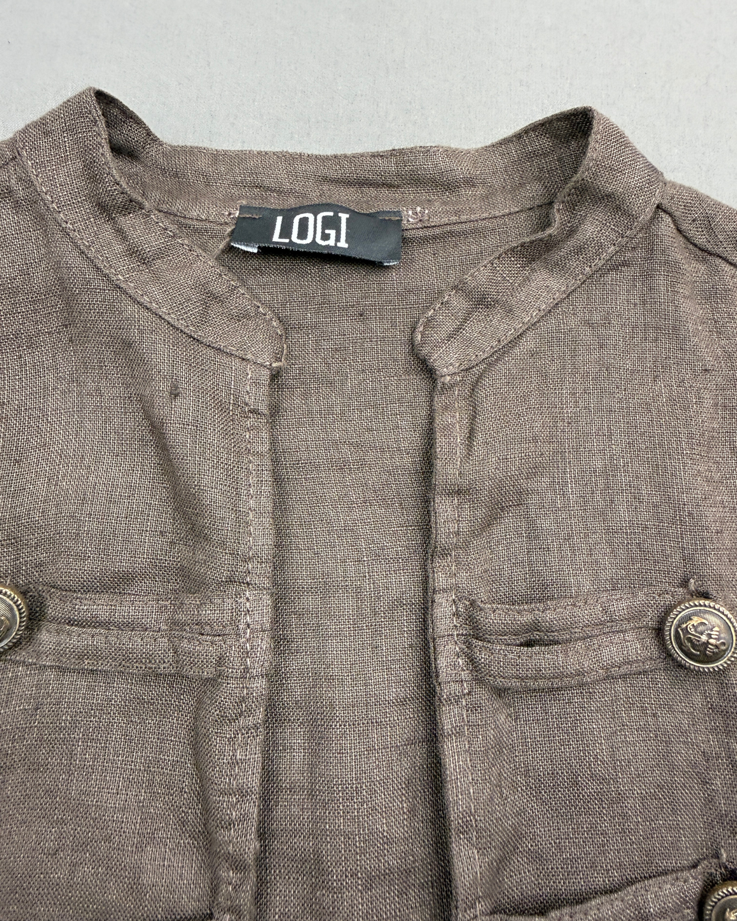 GIACCA IN LINO BOTTONI GIOIELLO