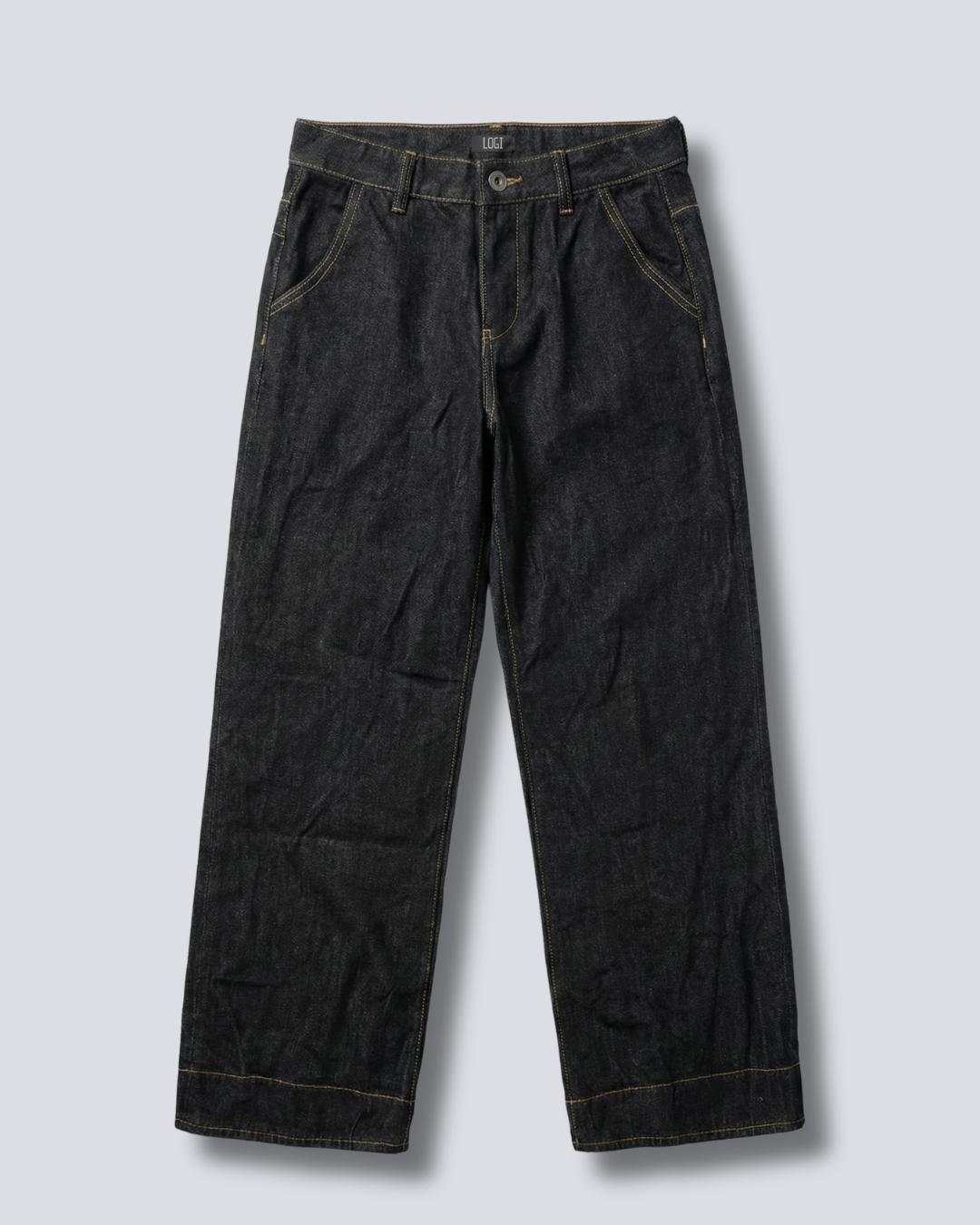 JEANS PALAZZO CUCITURE A CONTRASTO