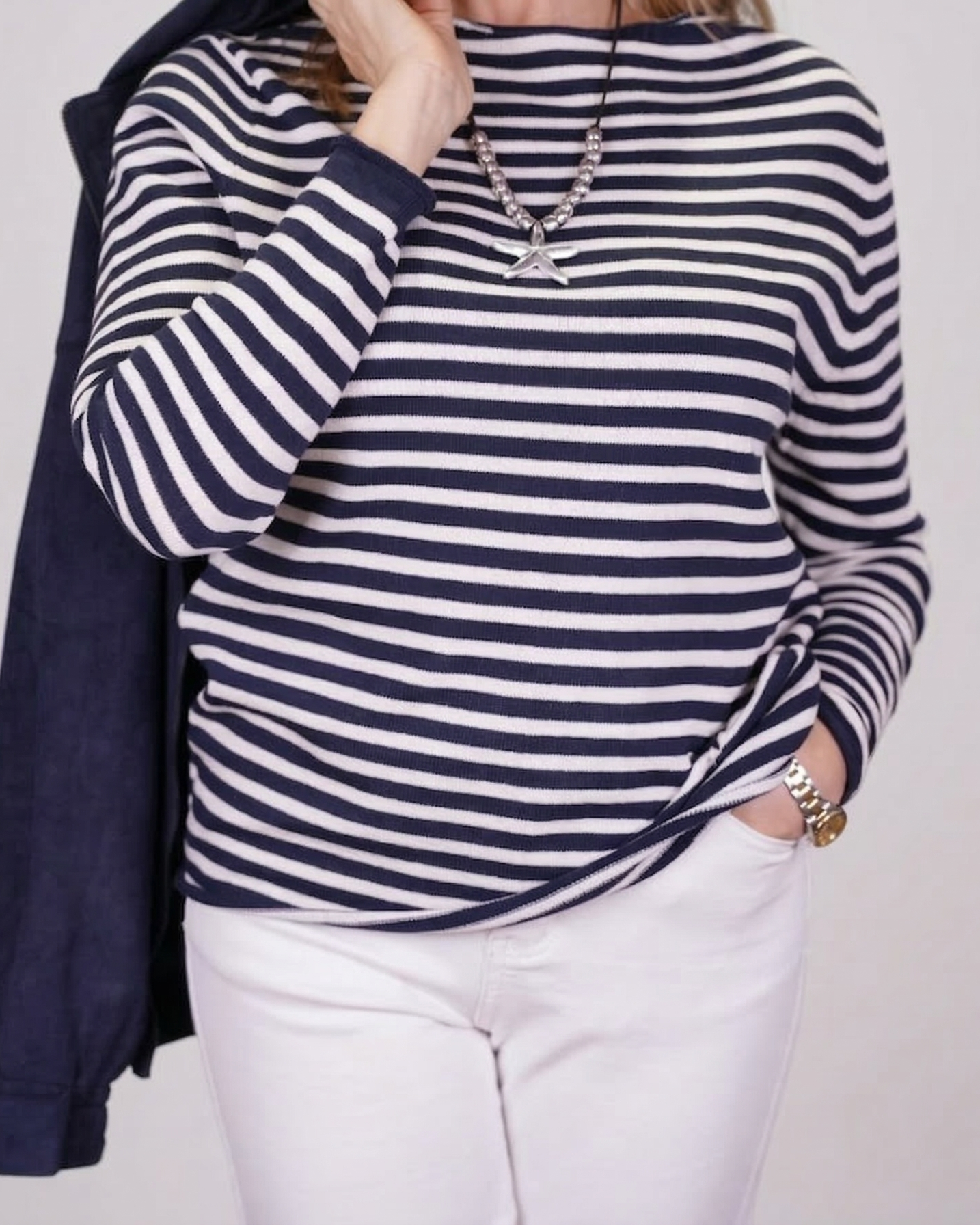 MAGLIA OVER RIGHE SCOLLO SHIFFER