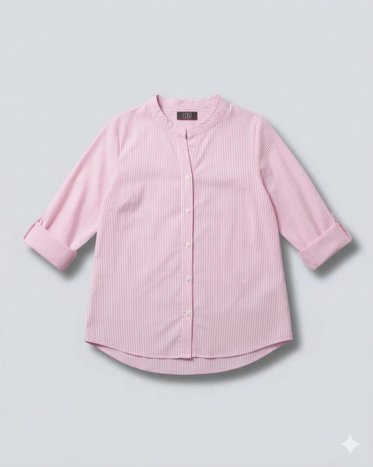 CAMICIA COLLO COREANA A RIGHE