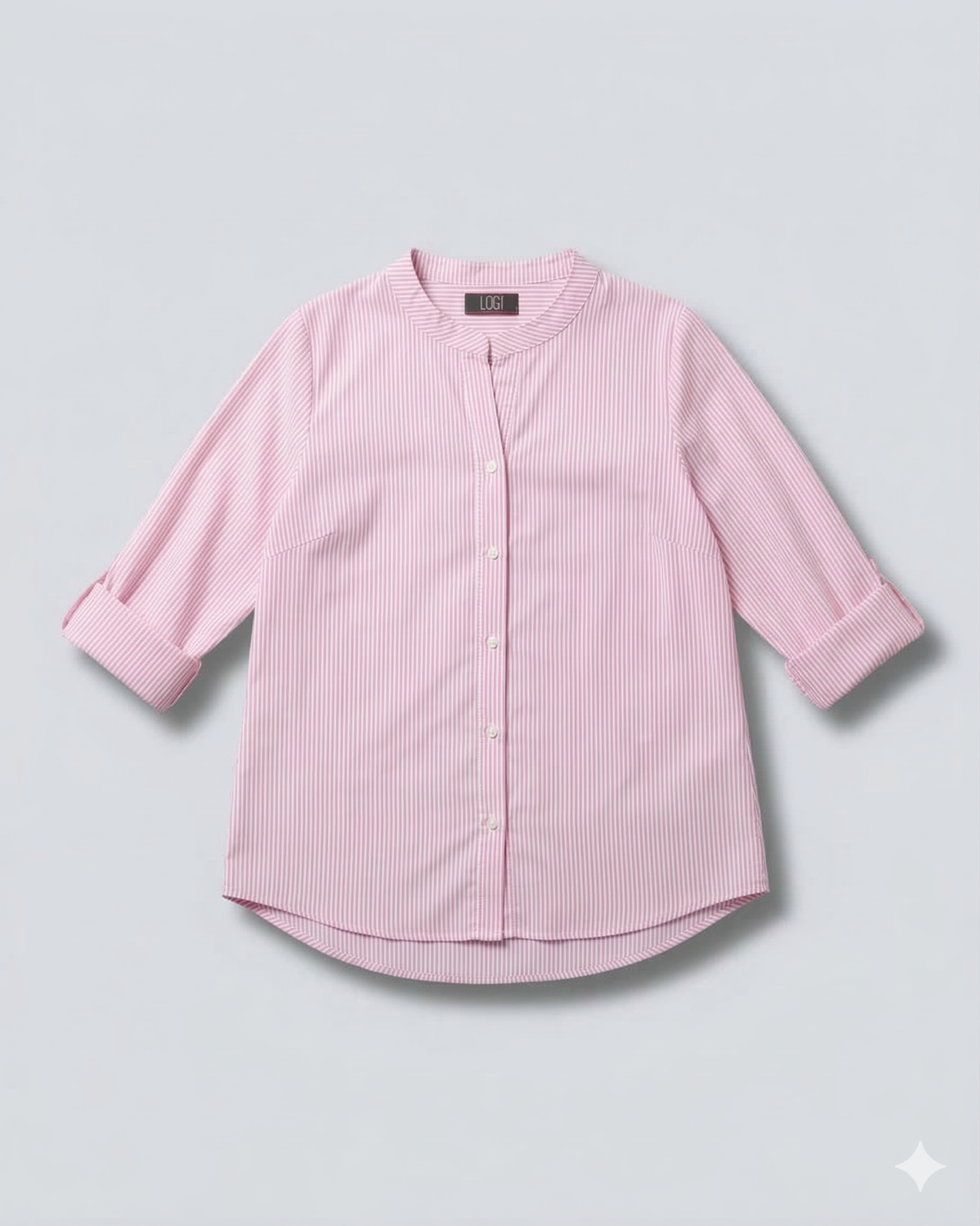 CAMICIA COLLO COREANA A RIGHE