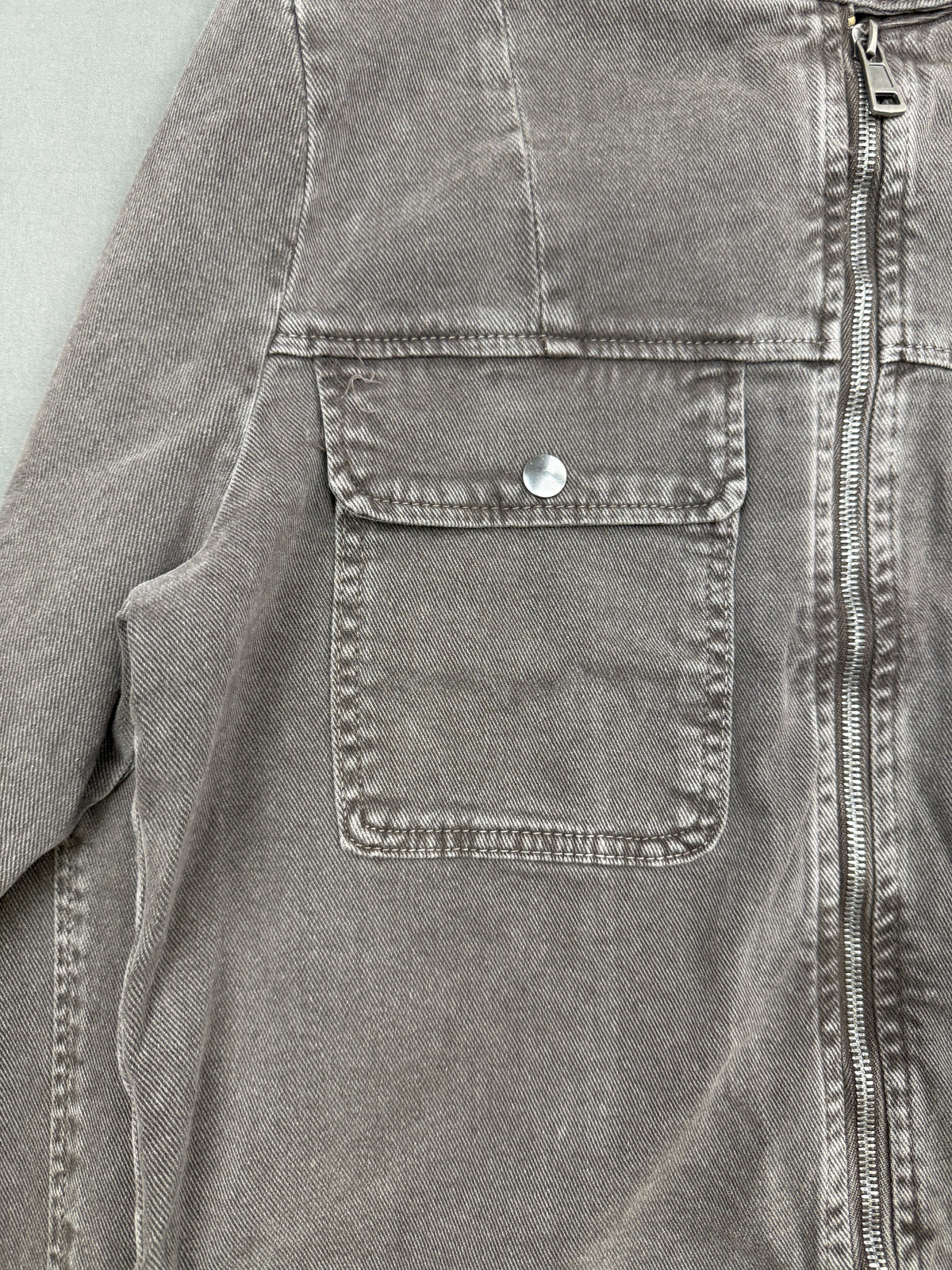 GIUBBINO IN DENIM COLLO BIKER